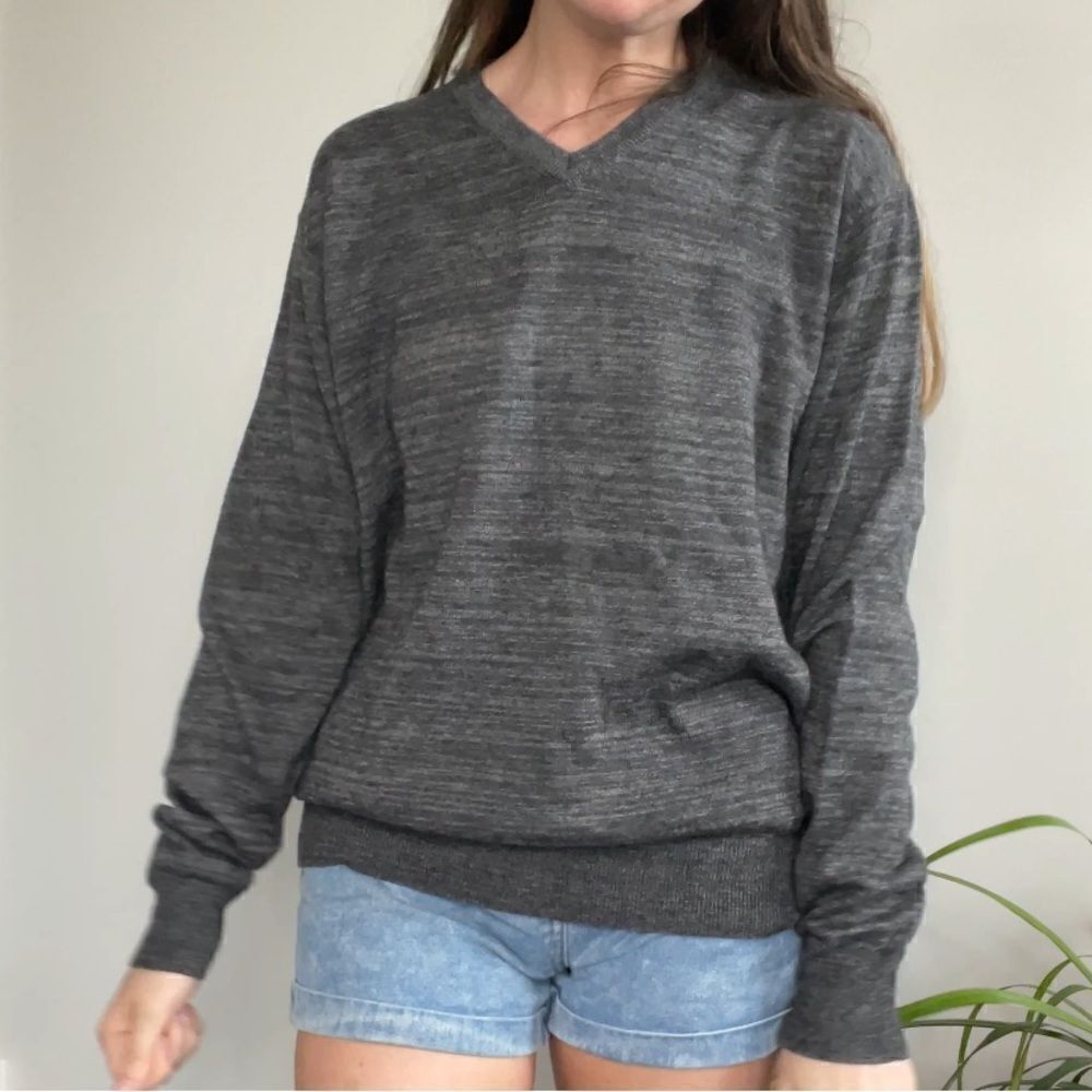 LÍNEA ROSSA SIGNATURE Grey Merino Wool Sweater-L - Picture 11 of 11